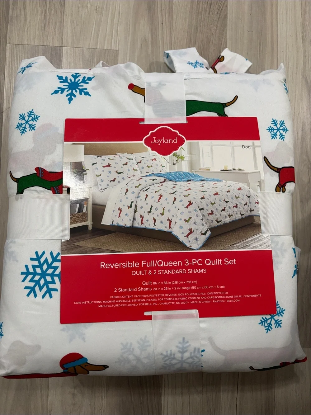 Joyland Reversible Full/Queen 3-PC Quilt Set White Comforter